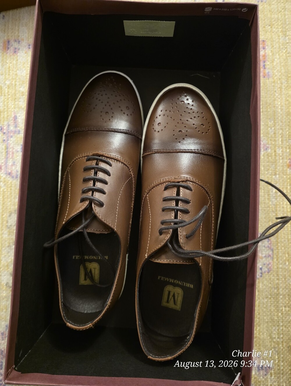 Bruno Magli Stefanucci MB2STEB0 Men's Brown Leather Lifestyle Sneakers Size9